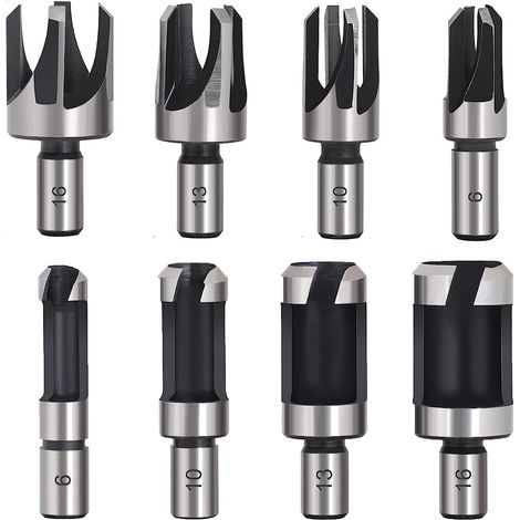 8PCS HSS Wood Plug Cutter Wood Cutting Tool Plug Drill Bits Wood Plug Cutter Drill Bits 6mm/10mm/13mm/16mm (1/5)