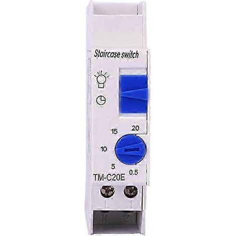 Minuterie de temporisation d'éclairage d'escalier SINOTIMER TM-C20E (20 minutes) avec relais DHC, contact normalement ouvert et interrupteur temporisé. (1/4)