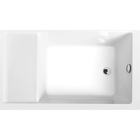 Baignoire simple 120x75cm avec siège – Blanc – Confort optimal pour salle de bain familiale – Design contemporain – Polysan (1/4)