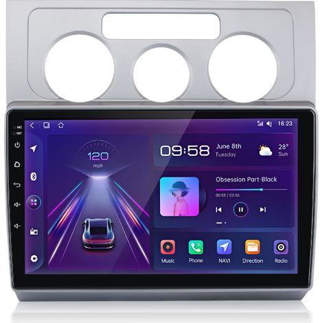 Hexinex Autoradio GPS Android 14 8 cœurs 6+128 Go CarPlay Pour VW Touran 1T1 1T2 1T3 2003-2010 (1/4)
