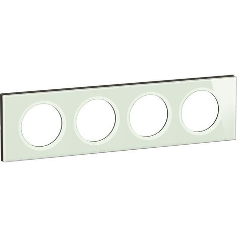 Legrand - Plaque de finition Céliane 4 postes - Verre Opale Blanc (1/2)