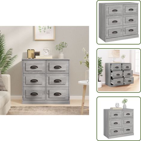 Aparador de madera contrachapada - vidaXL Aparador de madera contrachapada gris Sonoma 70x35,5x67,5 cm - Aparador Sonoma