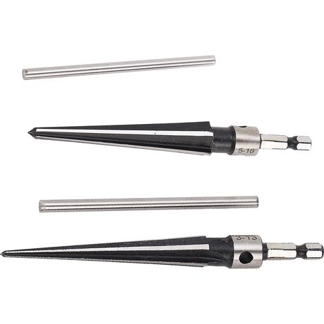 Alésoir conique à 6 cannelures, queue hexagonale, poignée en T, pour bois et plastique, 5-16 mm et 3-13 mm (1/5)