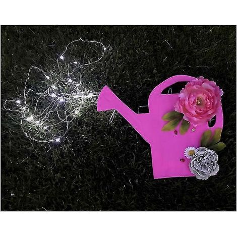 Arrosoir lumineux LED, décoration lumineuse pour la douche et le jardin, illumine votre jardin d'une douce lumière féérique - Rose (1/2)