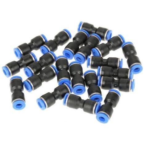 Hililand Connecteur poussoir droit 20pcs 6mm Tube OD 1/4 connecteurs à poussée droite pneumatique raccords de ligne d'air (1/4)