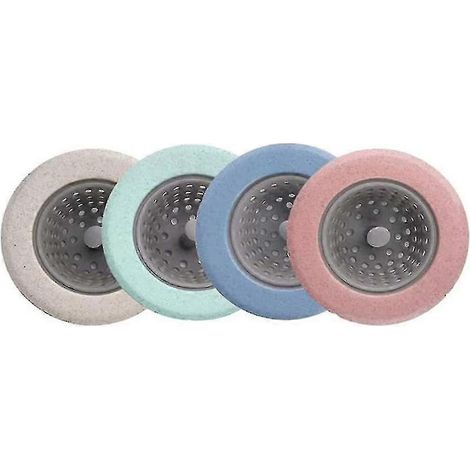 Crépine d'évier flexible anti-accumulation, bouchon d'évier en silicone, filtre anti-obstruction, couvercle de bonde de cuisine (bleu + vert + rose + riz) (1/5)