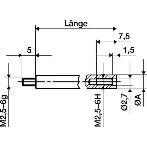 Verlängerungsstück L.100mm Messbolzen-D.4mm z.Messuhren KÄFER