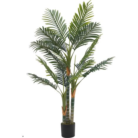 Palmera artificial, follaje falso, decoración interior/exterior, verde, L (1/2)