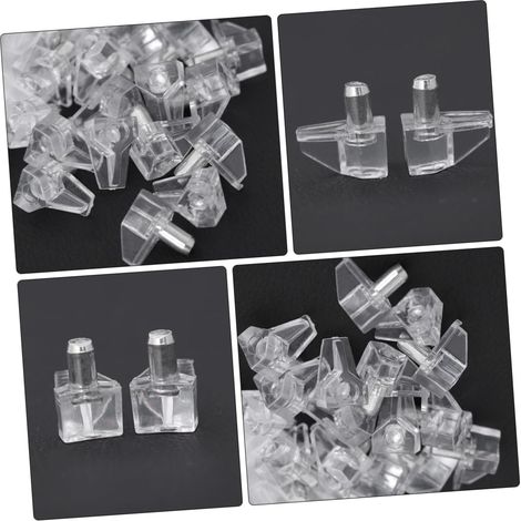 120 Pièces De Support Étagère En Plastique Chevilles De Support Transparentes Supports Pour Étagères Support D'étagère Transparent Étagères Blanches Un Verre Le Fer Ongle (1/5)