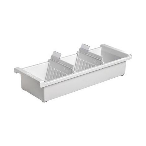 Karteitrog 12,8 x 6,6 x 34,6 cm (B x H x T) DIN A7 quer 1.300 Karten Polystyrol lichtgrau 2 Stützplatten (1/4)