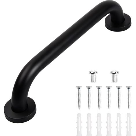 Ulisem 1 pz Maniglia per vasca da bagno, Barra di sostegno antiscivolo per doccia, Adatta per anziani/Bagno Cucina, 30 cm (Nero) (1/4)