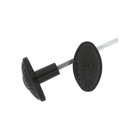 Ouvre&Déco – Lot de 2 boutons de portail en fonte noire – Style fer forgé carré 6 mm – Finition élégante pour portes et portails extérieurs