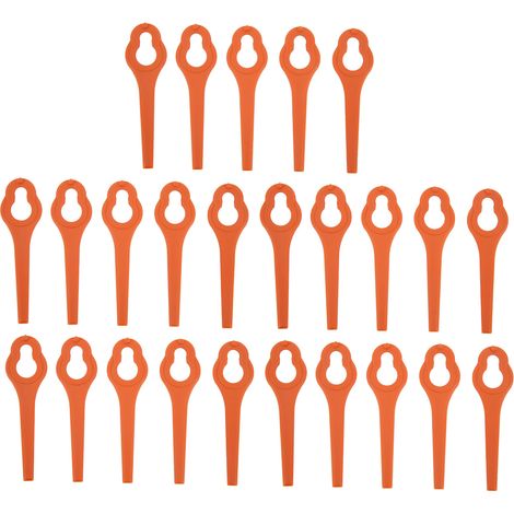 25 Pcs Lawn Mower Plastic Blade High Strength ABS Plastic Lawn Trimmer Grass Cutter Tool Replacement Blades Orange