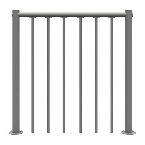 Ringhiera per scala dritta - Grigio - Acciaio termolaccato - Lunghezza 1m - Corrimano in PVC - RE-I-RV-PVC-G