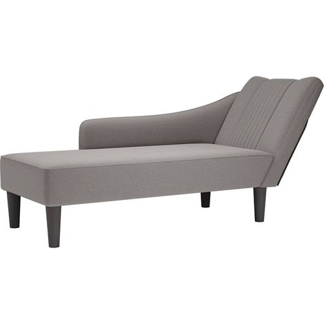 Chaiselongue mit Rechter Armlehne Taupe Stoff