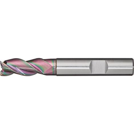 Fresa DIN 6527L tipo W D.2mm de carburo macizo TiAlN 45 grados HB Z.2 de largo PROMAT