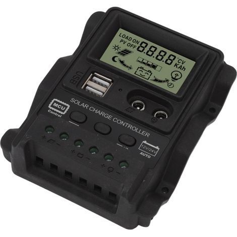 Contrôleur de charge solaire K1688 PWM double CC avec boîtier noir, régulateur de panneau solaire pour maison 20 A (1/5)
