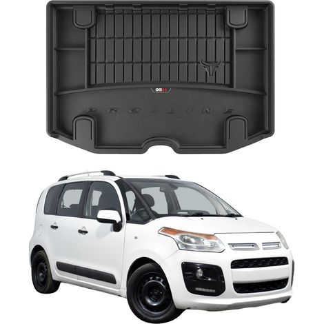 Tapis de Coffre 3D TPE Premium Compatible avec Citroen C3 Picasso 2009-2017  Bac de Protection de Coffre Intérieur antidérapant Revêtement de Coffre Bords Hauts pour Voiture Noir (1/5)