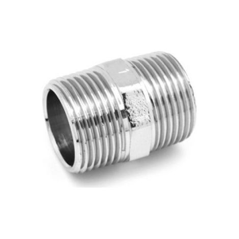 NIPPLES DOPPIO MM IN OTTONE CROMO IBP 1/4&quot