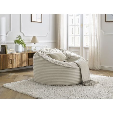 Bobochic – Pouf ultra moelleux socrate – Gros velours côtelé doux – Dimensions compactes 106x106x62cm – Confort optimal avec garnissage mousse et billes