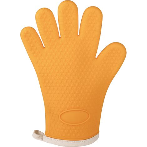 Oven Mitt - Silicone Heat-resistant Layer - For Oven Microwave Baking - 14 X 14 X 3 Cm - Yellow - 1 Unit (1/3)