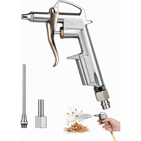 Soufflette Air Comprimé, Pistolet Haute Pression 1 Pièce avec Court Embout Remplaçable, Flux Stabilisé pour Séchage Rapide et Nettoyage Précis Atelier Auto (1/5)
