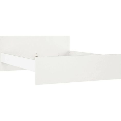 Dmora - Letto matrimoniale Hortense, Sommier per camera da letto, Giroletto per stanza, Struttura porta materasso, 207x166 h80 cm, Bianco