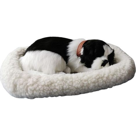 Realistischer, atmender Plüschhund, Kuscheltier mit Matte, Dekoration für Kinderzimmer oder Zuhause (1/5)