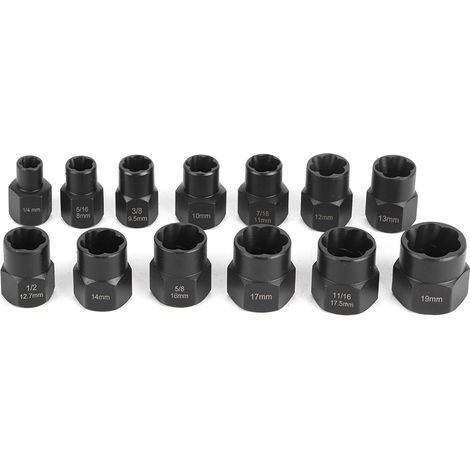 13-teiliges Set Schlagschrauber-Schraubenmutter-Ausdreher-Steckschlüssel-Set für Schraubenschlüssel und Zangen (1/5)