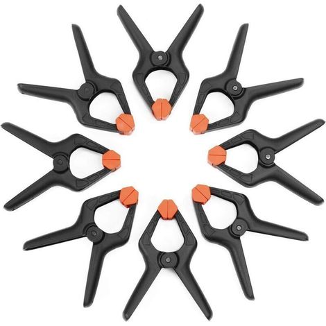 Pinces à Ressort Plastique, 8 Pièces,Ouverture jusqu'à 25,4mm,Pince de Serrage pour Décoration, Travaux du Bois et Studio de Photographie (1/4)