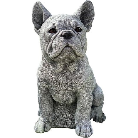 Statue de chien de jardin réaliste en résine, sculpture animale décorative pour les amoureux des chiens (1/4)