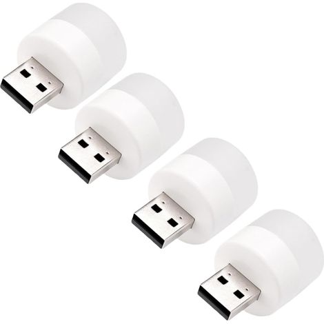 Veilleuse USB Portable 4 Pièces, Mini Lampe Ronde 1w 3000k en Pvc, et Compacte pour Chambre à Coucher et Hôtel (1/5)