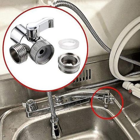 Adaptateur de robinet de cuisine, répartiteur, vanne de dérivation, connecteur de robinet d'eau (1/5)
