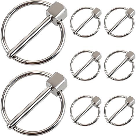 25mm Goupille Anneau 8 Pcs, Goupille de Verrouillage Convient aux Bateaux Kayaks Canoës Remorques Tracteurs Et Tondeuses à Gazon (1/5)