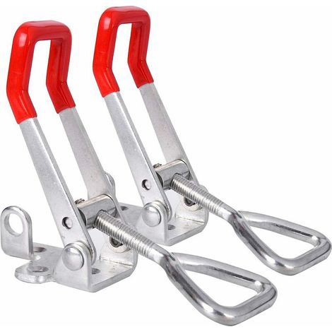 Tigrezy-2 Stück Kniehebelklemmen, Metallklemme, Fixriegel, Klemmriegel 4003, Schnellentladung, Metallhaltekapazität, Türriegeltyp, Handwerkzeug (1/5)