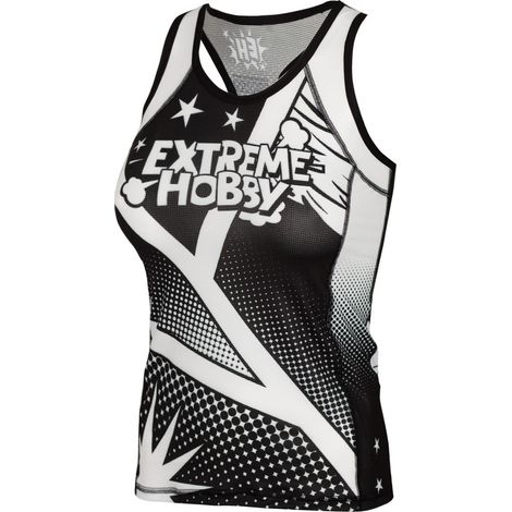 Damen-Tanktop mit Comicmotiv, Größe L, schwarz