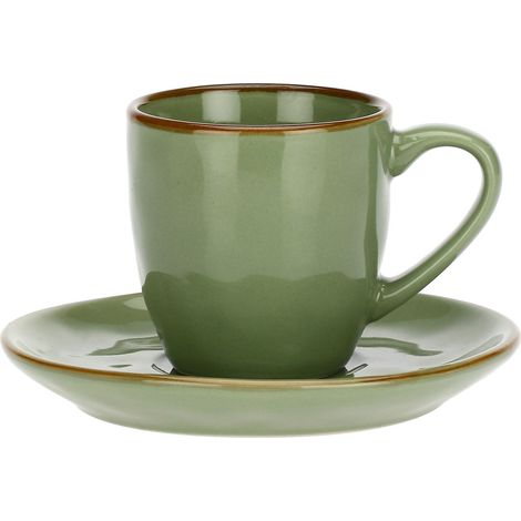 ROSE & TULIPANI Concerto Verde Oliva Tazzina Caffè con Piattino