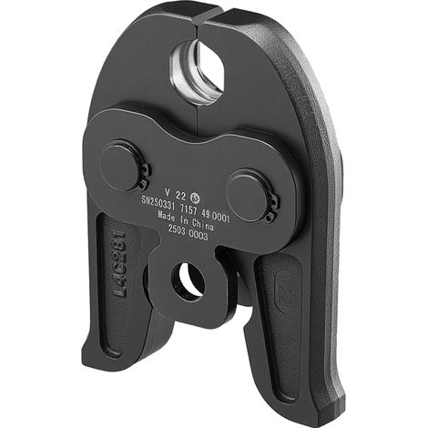 Mâchoire de sertissage V22, 22 mm pour tubes en acier inoxydable de type V, acier cémenté haute résistance, compatible outils de pressage standards. (1/5)