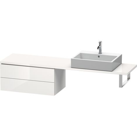 Meuble console L-CUBE 400x720x477mm blanc brillant (1/4)