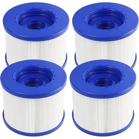 Swimming Pool Filter 4 Pack Replacement,Cartouche Filtre à Vis Gonflabl De Vis 104mm,pour Clever Spa + Aquaparx + Aqua Spa + Costway + All Seasons + GoPlus + Wido and Others (1/4)