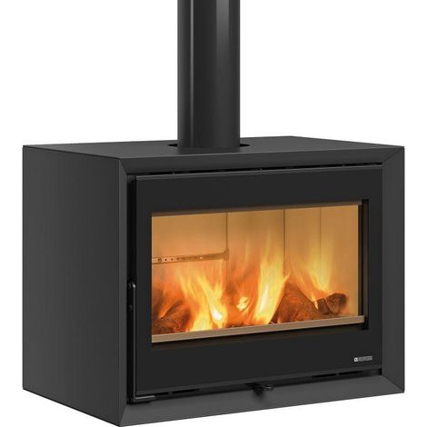 La Nordica – Poêle à bois 12.4kW noir – Rendement 86.8% – Évacuation fumées Ø160mm – Volume réchauffement 355m3 – Foyer réfractaire (1/5)