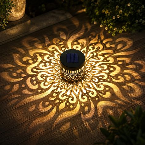 Lampes solaires décoratives mandala, applique murale solaire, lampes solaires pour extérieur, lampes solaires mandala, lanterne de jardin LED, étanche, pour décoration de jardin et (1/5)