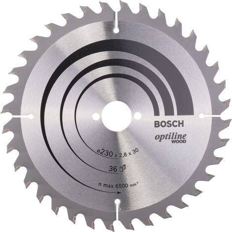 Lame de scie circulaire Optiline Wood 230x30x2,8mm 36 dents - BOSCH - 2608640628