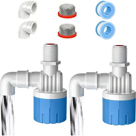 Vanne à Flotteur Automatique: 2 Pièces 3/4" Entrée D'eau Supérieure Vanne De Régulation Du Niveau D'eau, Contrôle Automatique Du Niveau Pour Réservoirs Domestiques, Tours, étangs De Jardin (1/5)