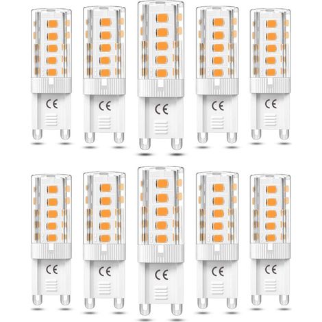 10pcs Ampoule G9 LED Non dimmable 5W Blanc Chaud 3000K Ampoules LED G9 Équivalent Halogène 50W AC110/220V [Classe énergétique F]