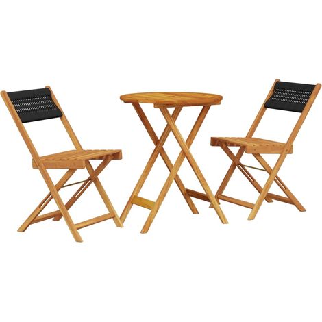 Maison Exclusive - Set da Bistrot 3pz Nero in Polipropilene e Legno Massello