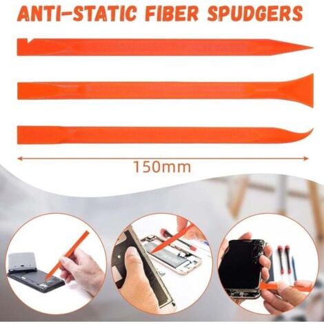 Grattoir Anti-Rayures 18 Pièces en Fibre de Carbone Outil de Nettoyage Polyvalent Forme Stylo Orange (1/4)