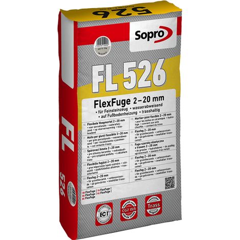 Sopro flexibler Fugenmörtel FL Anthrazit 25 kg breit mit 2-20 mm Querfuge