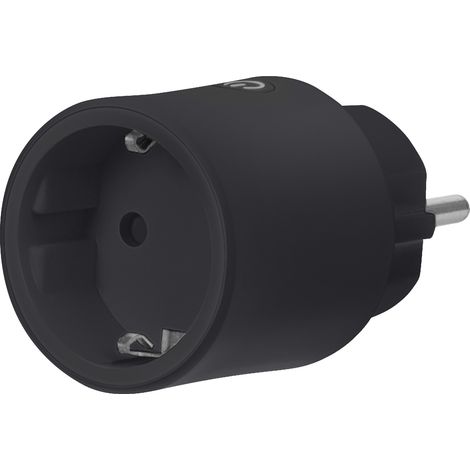 LEDVANCE SMART+ Indoor Plug, Prise intelligente avec Matter over WiFi, pour l'intégration d'appareils conventionnels dans la maison intelligente, compatible avec Alexa, Google& Apple, noir, pack de 1 (1/4)