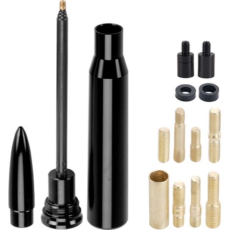Car customization roof antenna, telescopic bullet antenna, 5.5-inch, eight screws - Black (1/4)
